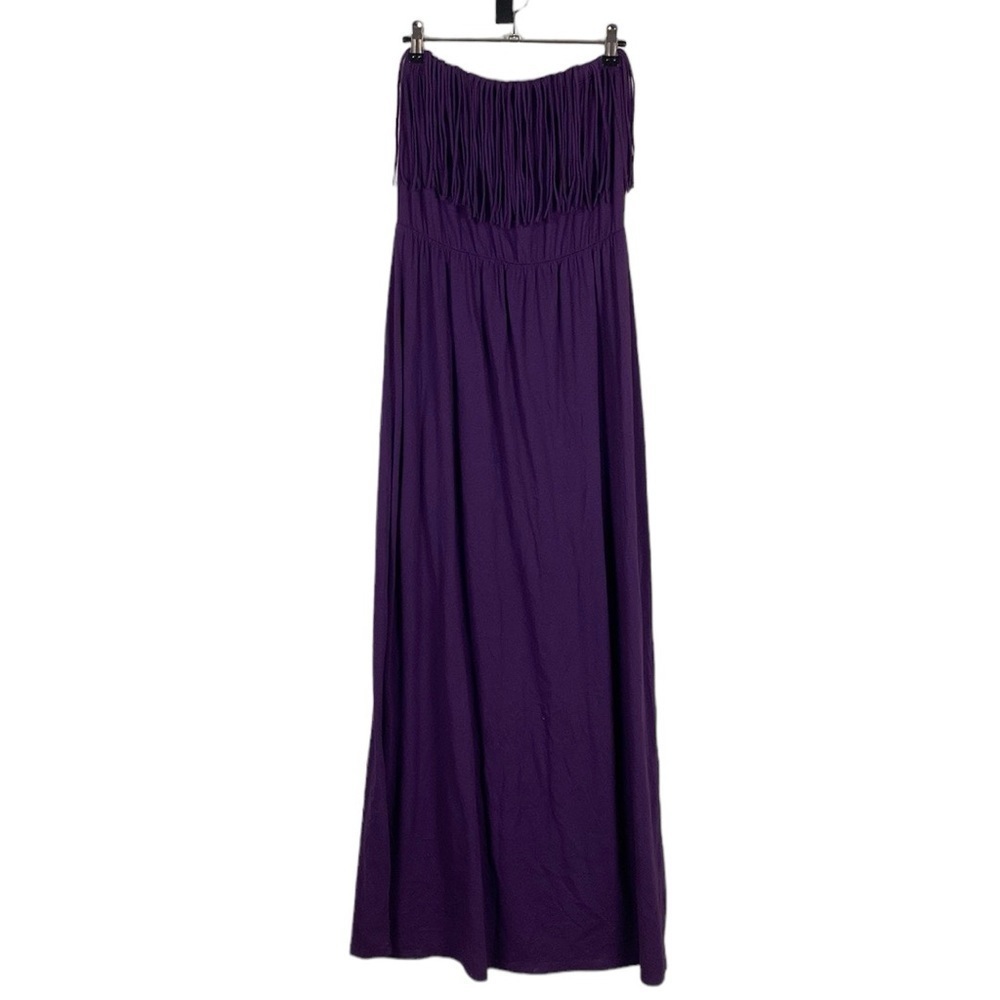 Bobi purple fringe maxi dress